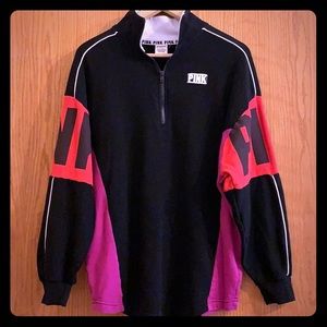 PINK Color-block Quarter-zip